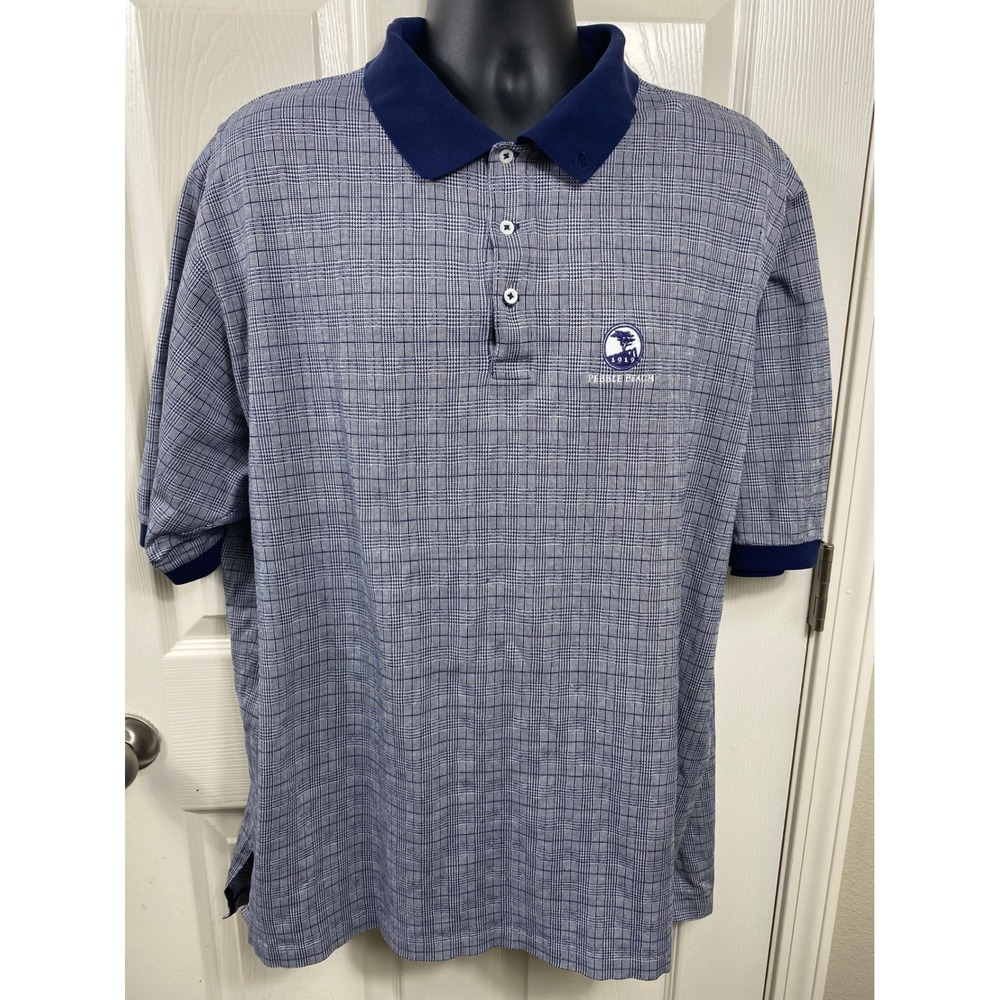 Polo‎ Golf Ralph Lauren Men's XXL Polo Shirt Plaid Pebble Beach Logo Pima Cotton